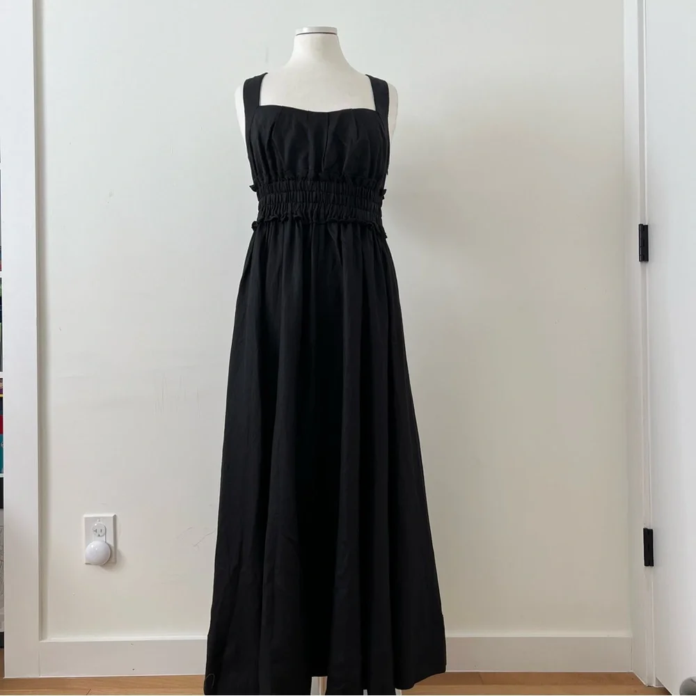 NWT Alemais Serge Cross Back Linen Dress Back 6 - Picture 3 of 7